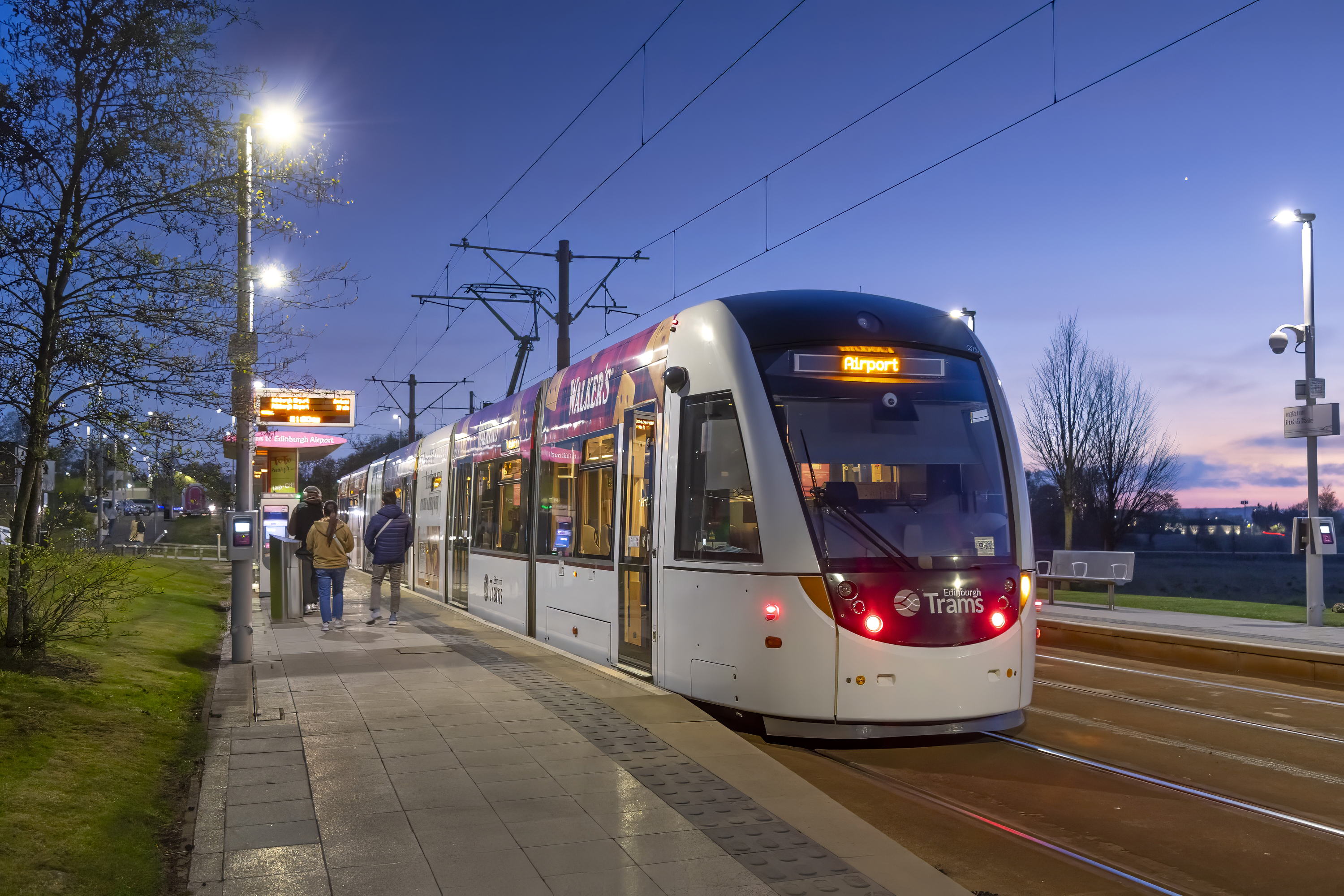 Tram at Ingliston Park & Ride tram stop