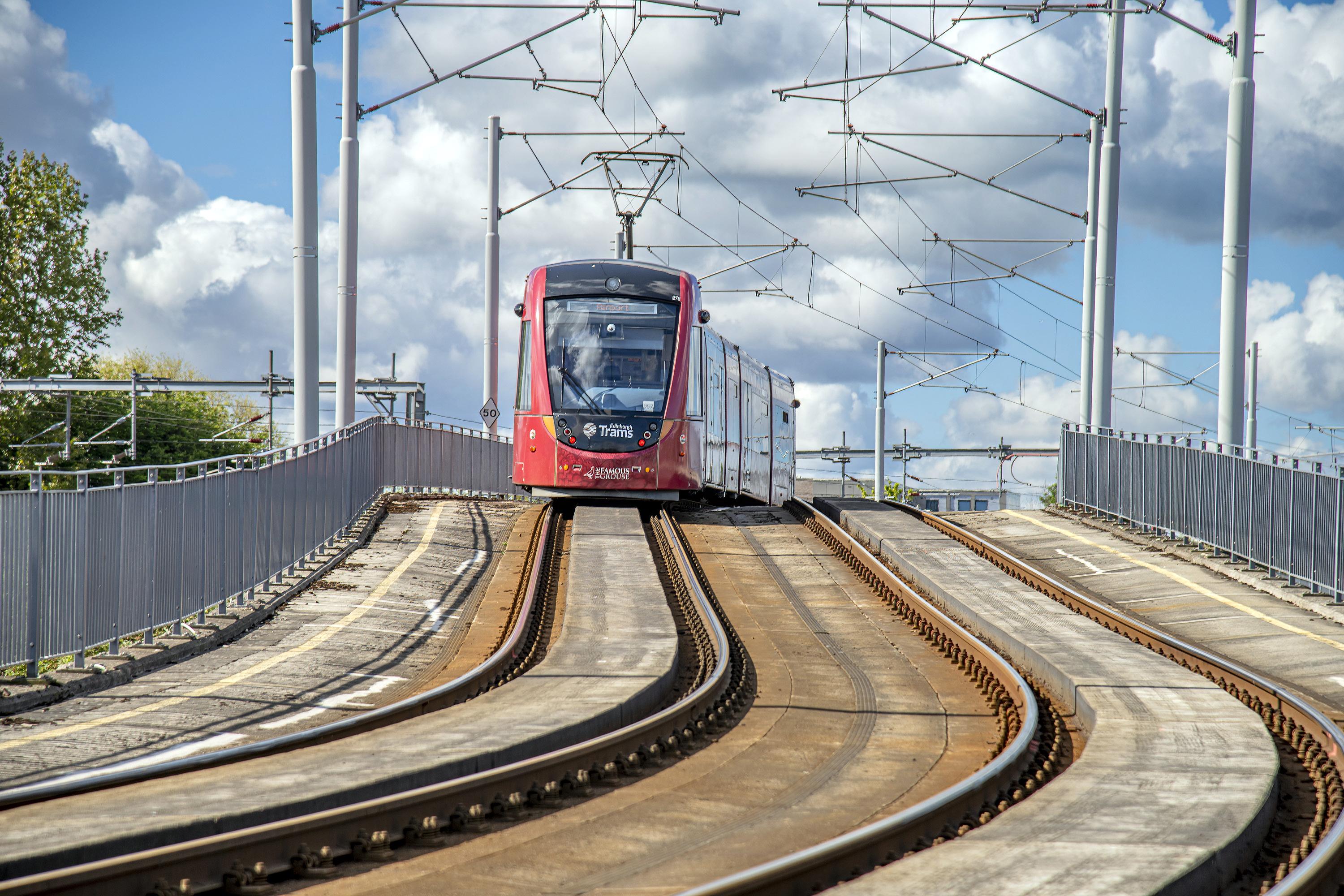 A tram near Murrayfield stadium