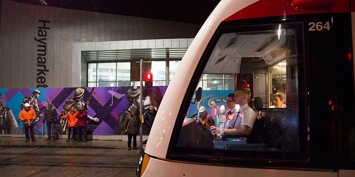 First Tram on Princes Street | Edinburgh Trams