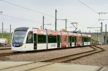 an image of the Royal Highland Show tram in the depot