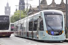 National Museum of Scotland tram on Princes Street