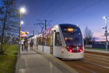 Tram at Ingliston Park & Ride tram stop