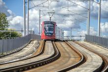 A tram near Murrayfield stadium