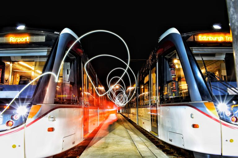 Depot at night