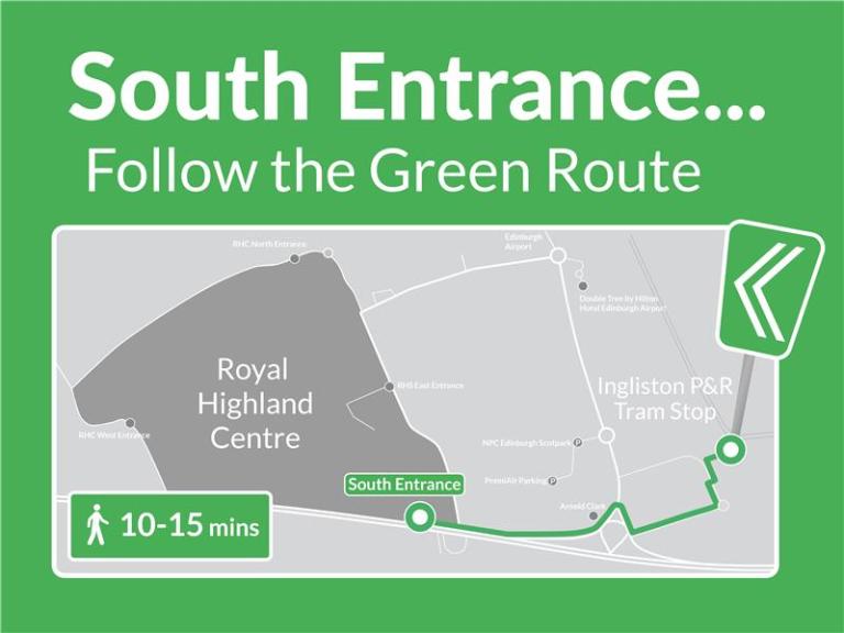 Green route to South Entrance