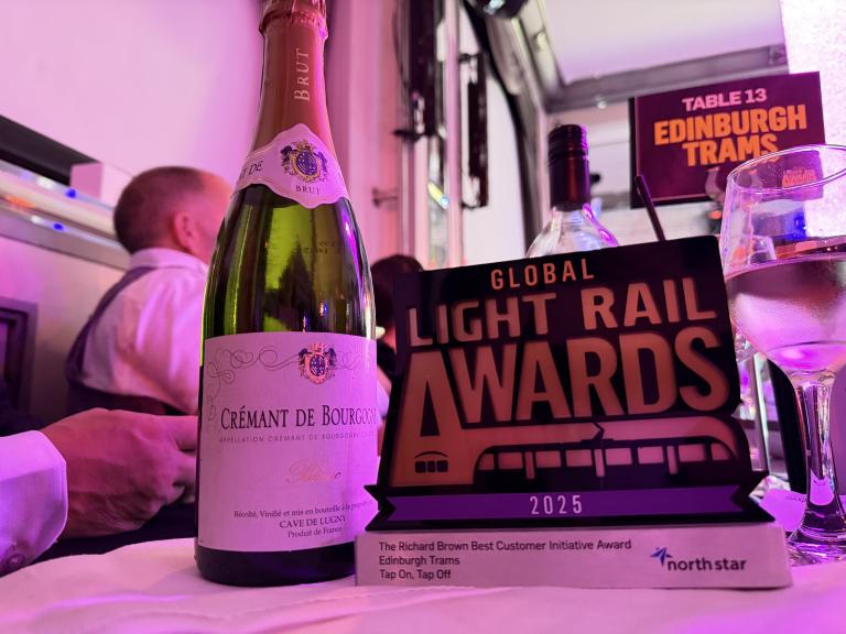 Edinburgh Trams award from the Global Light Rail Awards