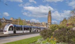 Tram at West End tram stop