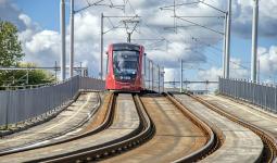 A tram near Murrayfield stadium