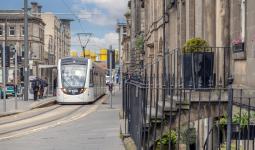 A tram in Leith