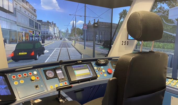 Footage from the Tram Simulation showing Princes Street