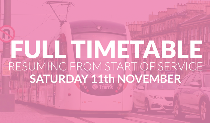 Saturday to see return of full tram timetable