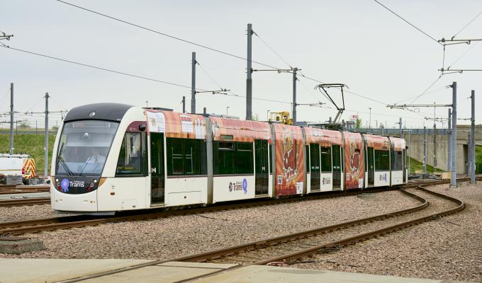 an image of the Royal Highland Show tram in the depot