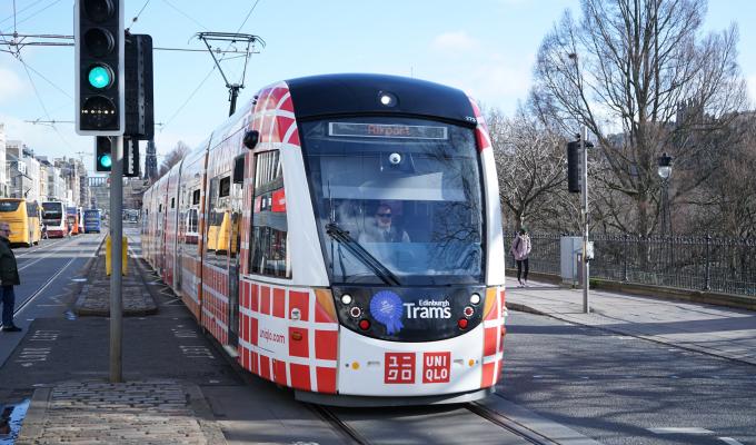 an image of a tram on Princes Street