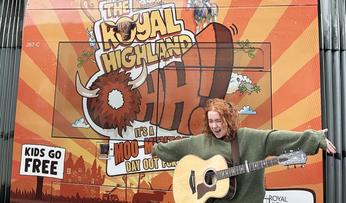 an image of singer Nati with the Royal Highland Show tram