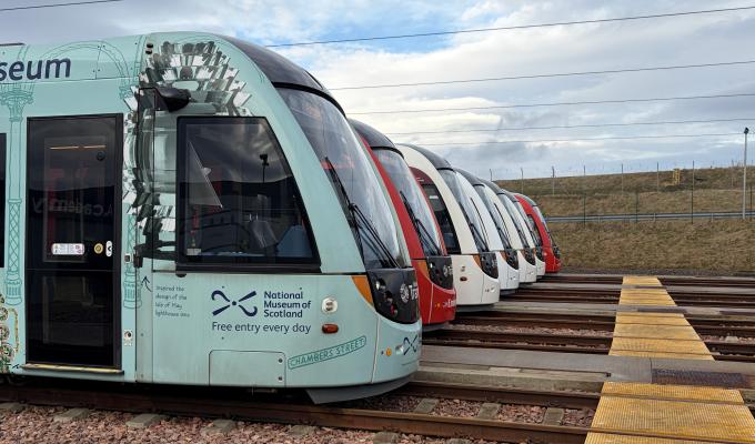 Trams at depot