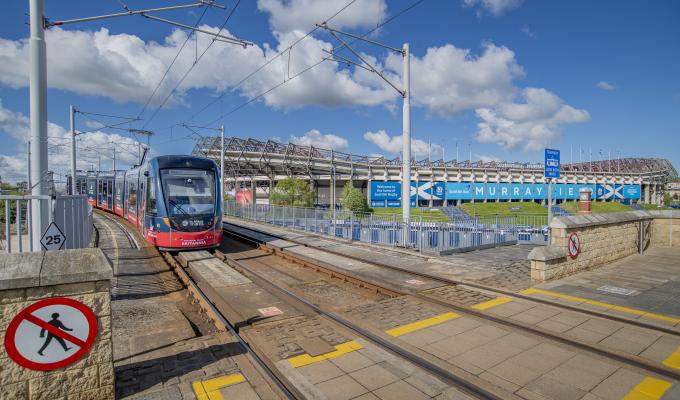 Tram at Murrayfield Stadium