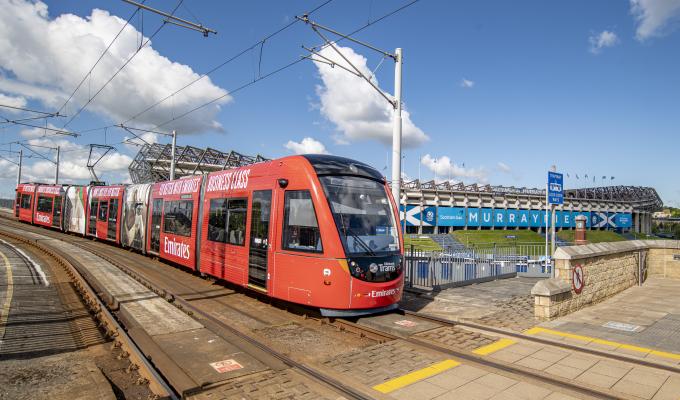 Tram at Murrayfield Stadium